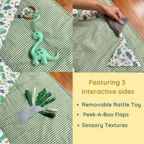 Green Dinosaur Play Gym & Sensory Mat Set